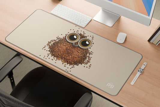 Coffee Beans Owl Shape - XXL and XXXXL Mouse Pad - PixelGears