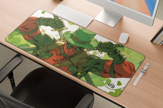 Deadpool Leprechaun Green Clovers St. Patricks Day - XXL and XXXXL Mouse Pad - PixelGears