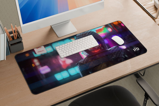 Cyberpunk Girl Future Tech Futuristic Dope - XXL and XXXXL Mouse Pad - PixelGears