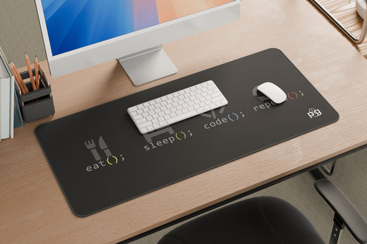 Eat Sleep Code Repeat Programmer Quotes - XXL and XXXXL Mouse Pad - PixelGears