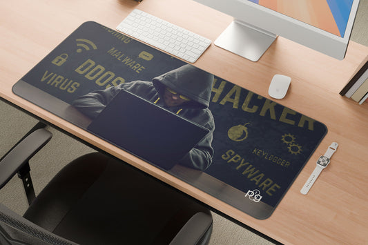 Hacker Laptop Malware Cyber Security - XXL and XXXXL Mouse Pad - PixelGears