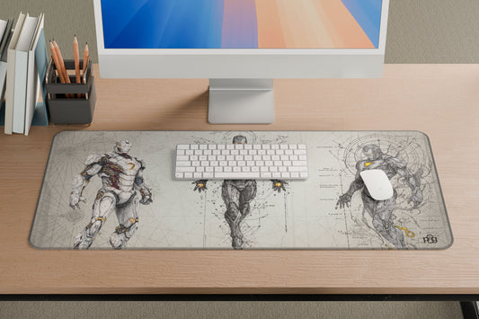 Iron Man Trio Tech Sketch LineArt - XXL and XXXXL Mouse Pad - PixelGears