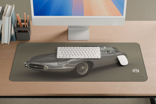 Jaguar E-Type Iconic Car Silver - XXL and XXXXL Mouse Pad - PixelGears