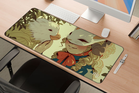 Masked Girl With Creature Mystical - XXL and XXXXL Mouse Pad - PixelGears