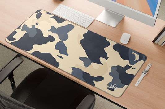 Navy Cow Print Pattern - XXL and XXXXL Mouse Pad - PixelGears