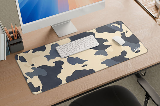 Navy Cow Print Pattern - XXL and XXXXL Mouse Pad - PixelGears