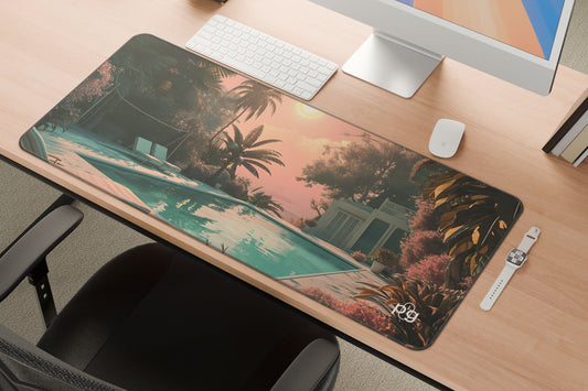 Summer Aesthetic Hotel Pool - XXL and XXXXL Mouse Pad - PixelGears
