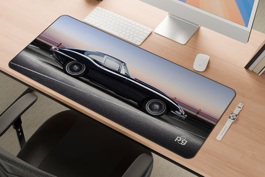 Jaquar E-Type Black Vintage Sports Car - XXL and XXXXL Mouse Pad - PixelGears