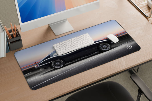 Jaquar E-Type Black Vintage Sports Car - XXL and XXXXL Mouse Pad - PixelGears