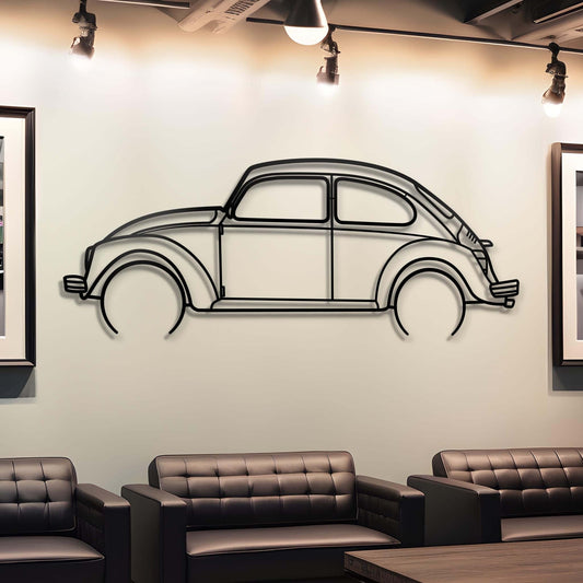 1967 Beetle Metal Car Silhouette Wall Art | Personalized Car Gift For Men - PixelGears