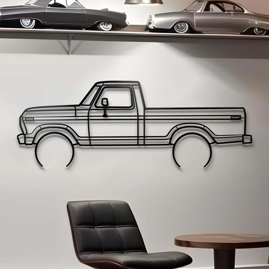 1978 F-100 Metal Car Silhouette Wall Art | Personalized Car Gift For Men - PixelGears