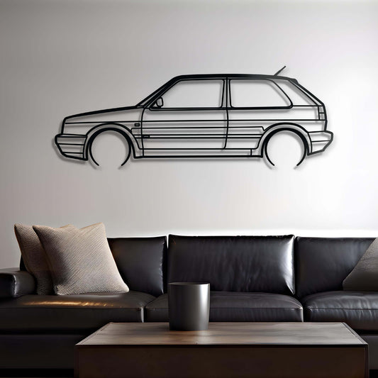 1987 Golf GTI Mk2 Metal Car Silhouette Wall Art | Personalized Car Gift For Men - PixelGears