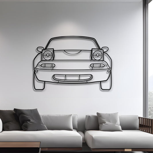 1990 Miata MX-5 NA Front Metal Car Silhouette Wall Art | Personalized Car Gift For Men - PixelGears