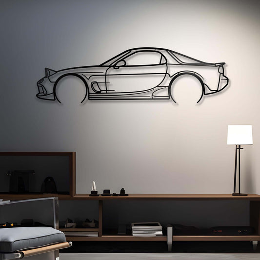 1993 FD RX-7 Metal Car Silhouette Wall Art | Personalized Car Gift For Men - PixelGears