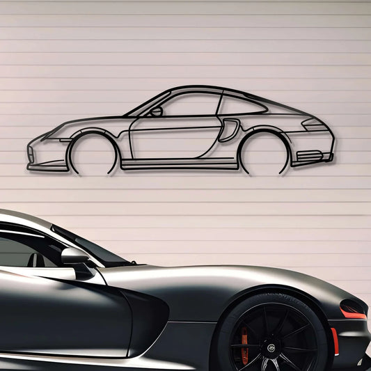 1999 911 (996) Carrera 4 Metal Car Silhouette Wall Art | Personalized Car Gift For Men - PixelGears