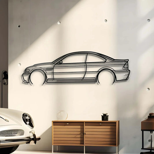 2006 E46 M3 Metal Car Silhouette Wall Art | Personalized Car Gift For Men - PixelGears