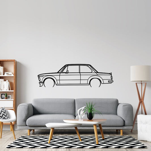 1974 BMW 2002 Metal Wall Art Car Silhouette | Personalized Car Gift For Men - PixelGears