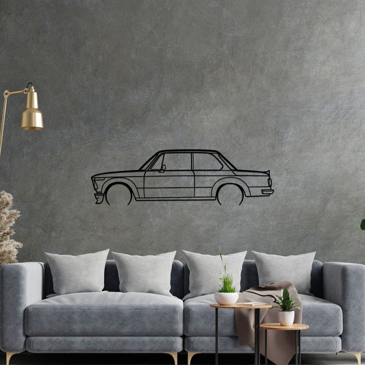 1974 BMW 2002 Metal Wall Art Car Silhouette | Personalized Car Gift For Men - PixelGears