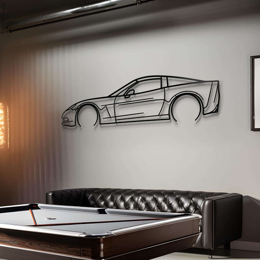 2005 Corvette C6 Metal Car Silhouette Wall Art | Personalized Car Gift For Men - PixelGears