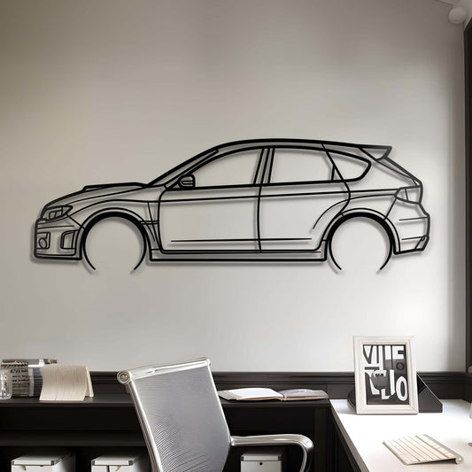 2014 Impreza WRX STI Hatchback Metal Car Silhouette Wall Art | Personalized Car Gift For Men  - PixelGears