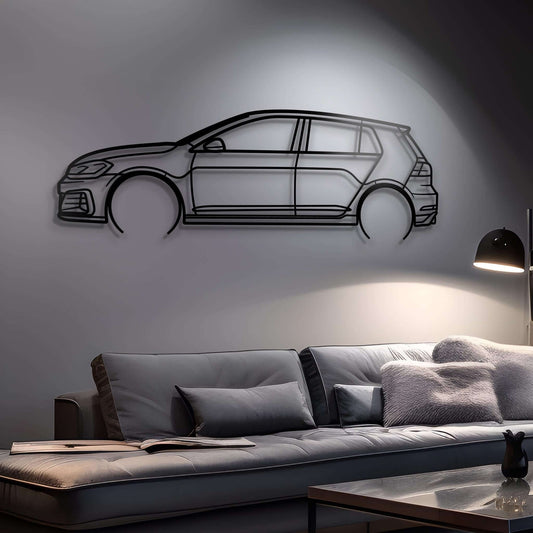 2019 Golf 7 GTI TCR Metal Car Silhouette Wall Art | Personalized Car Gift For Men - PixelGears