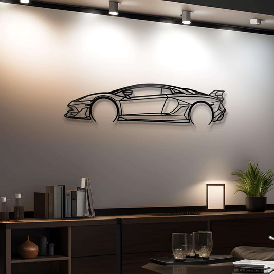 2020 Aventador SVJ Metal Car Silhouette Wall Art | Personalized Car Gift For Men - PixelGears