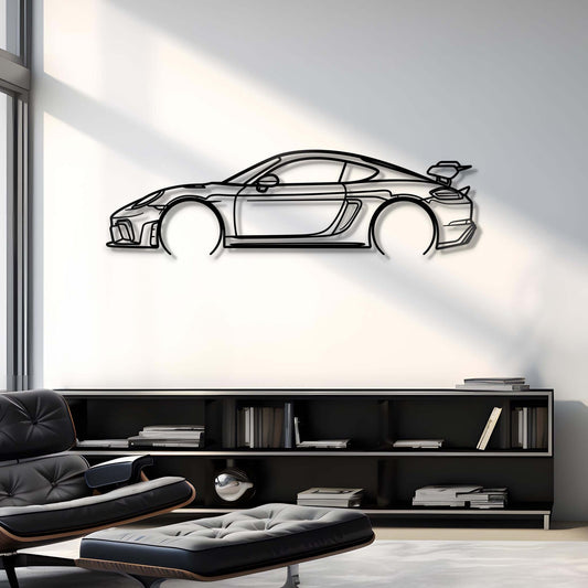 2023 718 GT4 RS Metal Car Silhouette Wall Art | Personalized Car Gift For Men - PixelGears