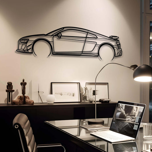 2023 R8 V10 GT Metal Car Silhouette Wall Art | Personalized Car Gift For Men - PixelGears