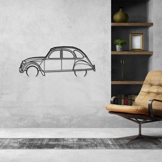 Citroën 2CV 1966 Metal Wall Art Car Silhouette | Personalized Car Gift For Men - PixelGears
