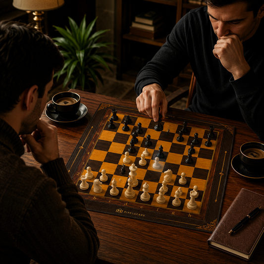 Grandmaster Walnut Neoprene Chess Board – Tournament Chess Mat | Roll Up Chess Board