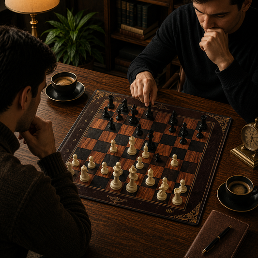 Classic Walnut Neoprene Chess Board – Tournament Chess Mat | Roll Up Chess Board