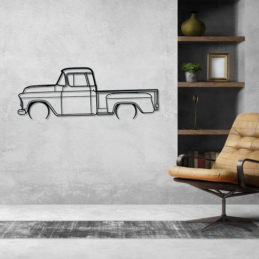 1957 Chevy 3100 Metal Wall Art Car Silhouette | Personalized Car Gift For Men - PixelGears