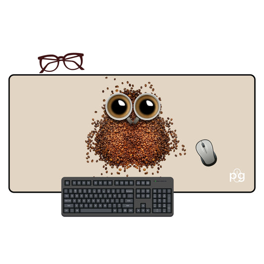 Coffee Beans Owl Shape - XXL and XXXXL Mouse Pad - PixelGears