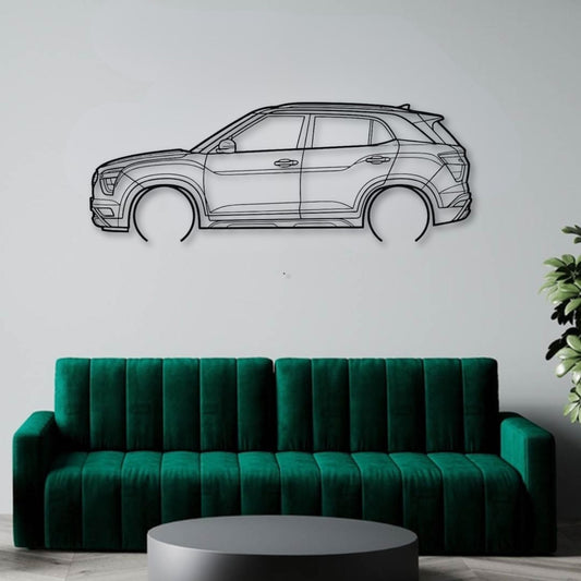 Hyundai Creta Metal Wall Art Car Silhouette | Personalized Car Gift For Men - PixelGears