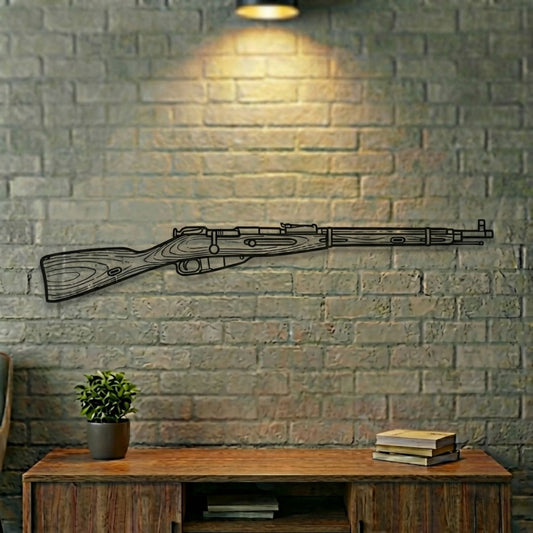 Mosin Nagant Silhouette BGMI Metal Gun Silhouette Wall Art - PixelGears
