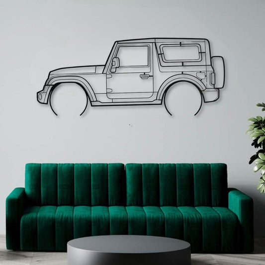Mahindra Thar Metal Wall Art Car Silhouette | Personalized Car Gift For Men - PixelGears