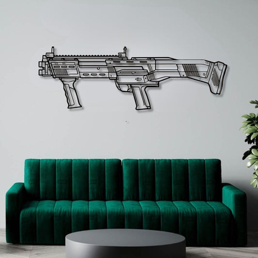 DBS Silhouette BGMI Metal Gun Silhouette Wall Art - PixelGears