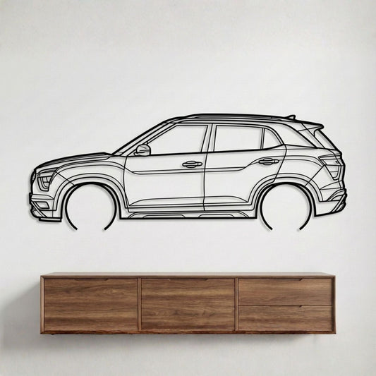 Hyundai Creta Metal Wall Art Car Silhouette | Personalized Car Gift For Men - PixelGears