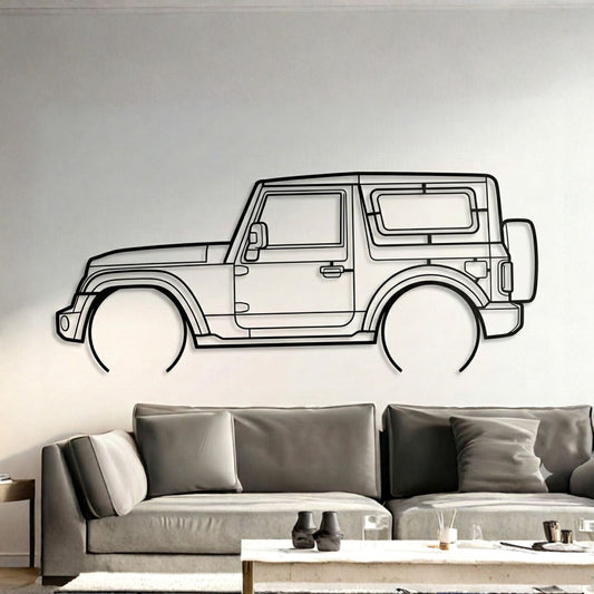 Mahindra Thar Metal Wall Art Car Silhouette | Personalized Car Gift For Men - PixelGears