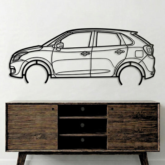 Baleno Metal Wall Art Car Silhouette | Personalized Car Gift For Men - PixelGears