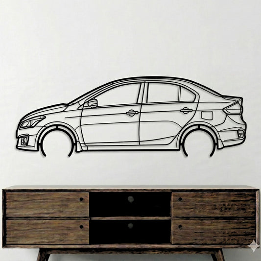 Ciaz Metal Wall Art Car Silhouette | Personalized Car Gift For Men - PixelGears