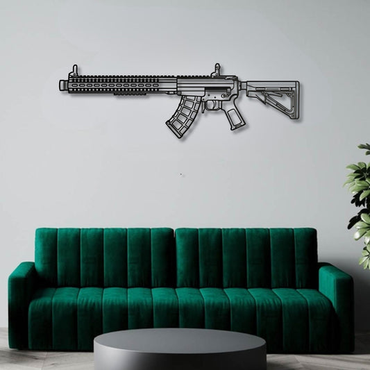 MK-47 Mutant Silhouette BGMI Metal Gun Silhouette Wall Art - PixelGears