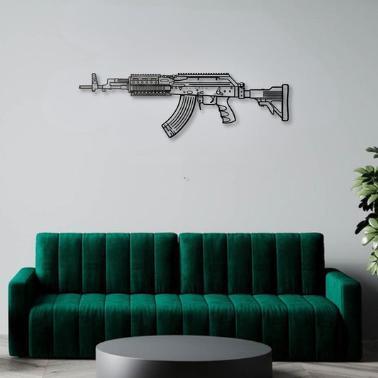 Beryl M762 Silhouette BGMI Metal Gun Silhouette Wall Art - PixelGears