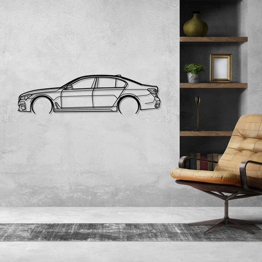 BMW 750i G12 Metal Wall Art Car Silhouette | Personalized Car Gift For Men - PixelGears