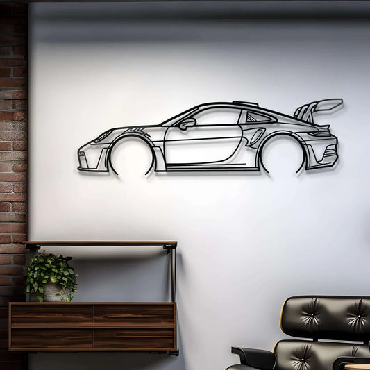 2023 911 (992) GT3 RS Metal Car Silhouette Wall Art | Personalized Car Gift For Men - PixelGears