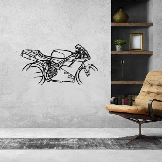 916 Strada 1995 Metal Wall Art Bike Silhouettes | Wall Decor | Gift For Men - Pixelgears