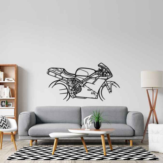 916 Strada 1995 Metal Wall Art Bike Silhouettes | Wall Decor | Gift For Men - Pixelgears