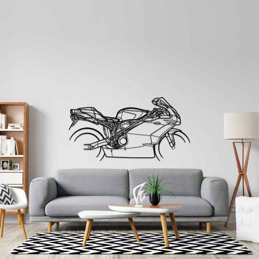 999 2003 Silhouette Metal Wall Art Bike Silhouettes | Wall Decor | Gift For Men - Pixelgears