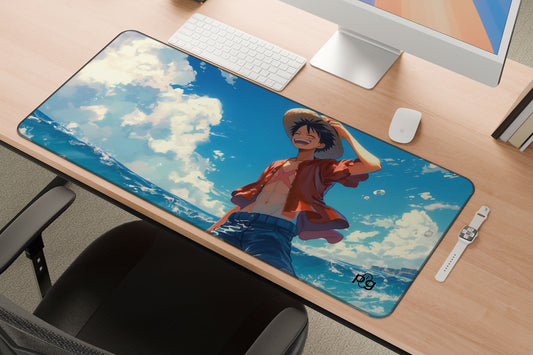 Anime Luffy In The Beach One Piece - XXL and XXXXL Mouse Pad - PixelGears