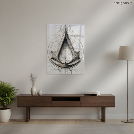 Assassin’s Creed Symbol Artwork Metal Poster | Aesthetic Pop Art Wall Decor & Painting